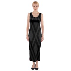 Abstract Dark Simple Red Fitted Maxi Dress