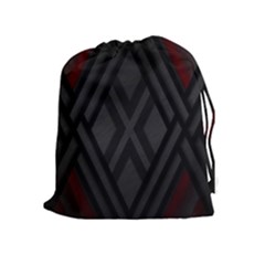 Abstract Dark Simple Red Drawstring Pouches (Extra Large)