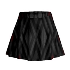 Abstract Dark Simple Red Mini Flare Skirt