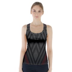 Abstract Dark Simple Red Racer Back Sports Top