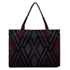 Abstract Dark Simple Red Medium Zipper Tote Bag