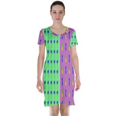 Eye Coconut Palms Lips Pineapple Pink Green Red Yellow Short Sleeve Nightdress by Alisyart