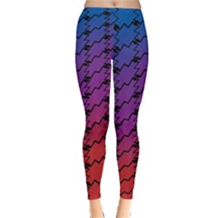 Colorful Red & Blue Gradient Background Leggings  by Simbadda