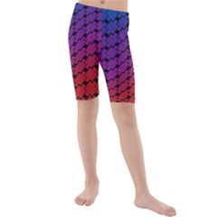 Colorful Red & Blue Gradient Background Kids  Mid Length Swim Shorts by Simbadda