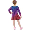 Colorful Red & Blue Gradient Background Kids  Long Sleeve Velvet Dress View2