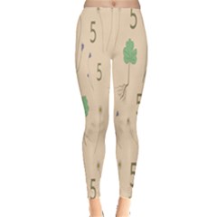 Five Leaf Green Brown Purple Floral Flower Tulip Sunflower Leggings  by Alisyart