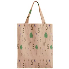 Five Leaf Green Brown Purple Floral Flower Tulip Sunflower Zipper Classic Tote Bag by Alisyart