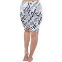 Abstract Minimalistic Text Typography Grayscale Focused Into Newspaper Cropped Leggings  View4