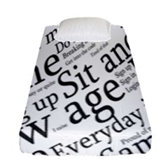 Abstract Minimalistic Text Typography Grayscale Focused Into Newspaper Fitted Sheet (single Size) by Simbadda