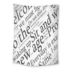 Abstract Minimalistic Text Typography Grayscale Focused Into Newspaper Medium Tapestry by Simbadda