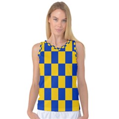 Flag Plaid Blue Yellow Women s Basketball Tank Top by Alisyart