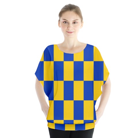 Flag Plaid Blue Yellow Blouse by Alisyart