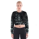 Optical Illusion Square Abstract Geometry Women s Cropped Sweatshirt View1