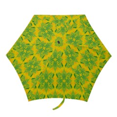 Floral Flower Star Sunflower Green Yellow Mini Folding Umbrellas