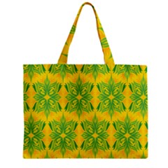 Floral Flower Star Sunflower Green Yellow Zipper Mini Tote Bag