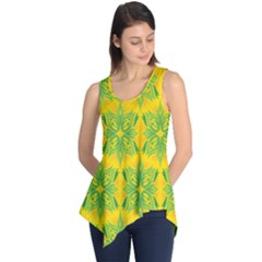 Floral Flower Star Sunflower Green Yellow Sleeveless Tunic by Alisyart