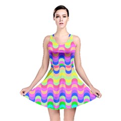 Dna Early Childhood Wave Chevron Woves Rainbow Reversible Skater Dress by Alisyart