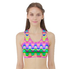 Dna Early Childhood Wave Chevron Woves Rainbow Sports Bra With Border