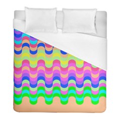 Dna Early Childhood Wave Chevron Woves Rainbow Duvet Cover (full/ Double Size)