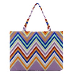 Chevron Wave Color Rainbow Triangle Waves Grey Medium Tote Bag by Alisyart