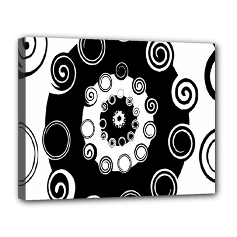 Fluctuation Hole Black White Circle Canvas 14  X 11 