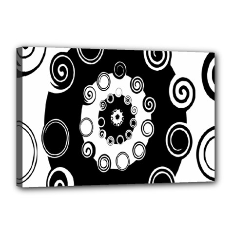 Fluctuation Hole Black White Circle Canvas 18  X 12 