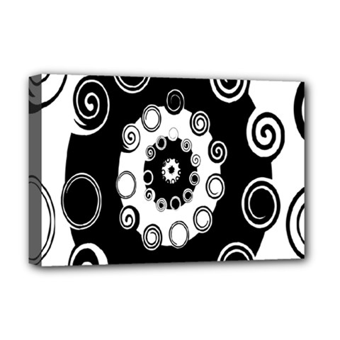Fluctuation Hole Black White Circle Deluxe Canvas 18  X 12   by Alisyart