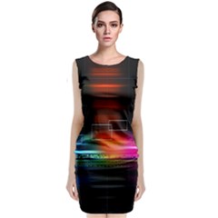 Abstract Binary Classic Sleeveless Midi Dress by Simbadda