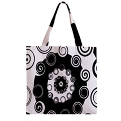 Fluctuation Hole Black White Circle Zipper Grocery Tote Bag