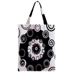 Fluctuation Hole Black White Circle Zipper Classic Tote Bag by Alisyart