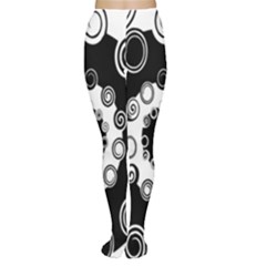Fluctuation Hole Black White Circle Women s Tights