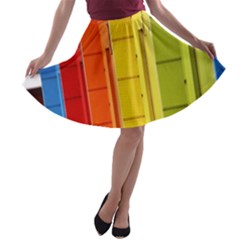 Abstract Minimalism Architecture A-line Skater Skirt by Simbadda