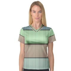 Lines Stripes Texture Colorful Women s V-Neck Sport Mesh Tee