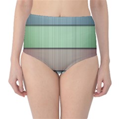 Lines Stripes Texture Colorful High-Waist Bikini Bottoms