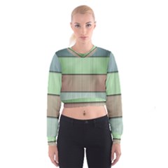 Lines Stripes Texture Colorful Women s Cropped Sweatshirt