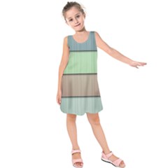 Lines Stripes Texture Colorful Kids  Sleeveless Dress