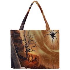 Digital Art Nature Spider Witch Spiderwebs Bricks Window Trees Fire Boiler Cliff Rock Mini Tote Bag by Simbadda