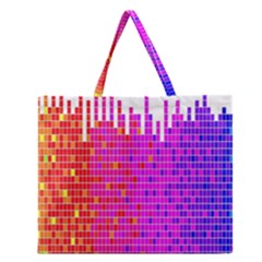 Square Spectrum Abstract Zipper Large Tote Bag by Simbadda