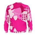 Flower Floral Leaf Circle Pink White Men s Sweatshirt View2