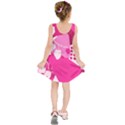 Flower Floral Leaf Circle Pink White Kids  Sleeveless Dress View2