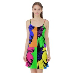 Flower Pop Sunflower Satin Night Slip by Alisyart