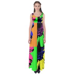 Flower Pop Sunflower Empire Waist Maxi Dress