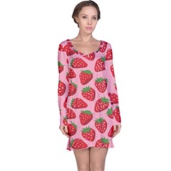 Fruit Strawbery Red Sweet Fres Long Sleeve Nightdress by Alisyart