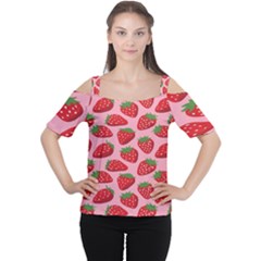Fruit Strawbery Red Sweet Fres Women s Cutout Shoulder Tee