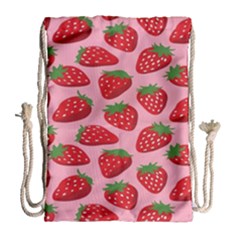 Fruit Strawbery Red Sweet Fres Drawstring Bag (large) by Alisyart