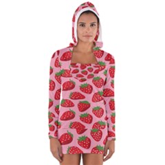 Fruit Strawbery Red Sweet Fres Women s Long Sleeve Hooded T-shirt