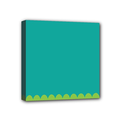 Green Blue Teal Scallop Wallpaper Wave Mini Canvas 4  X 4  by Alisyart