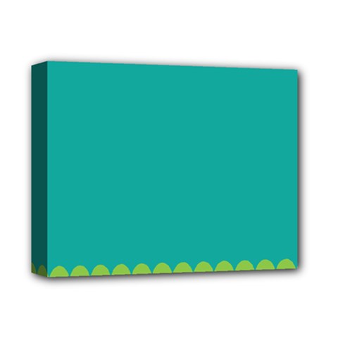 Green Blue Teal Scallop Wallpaper Wave Deluxe Canvas 14  X 11 