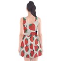 Fruit Strawberry Red Black Cat Scoop Neck Skater Dress View2