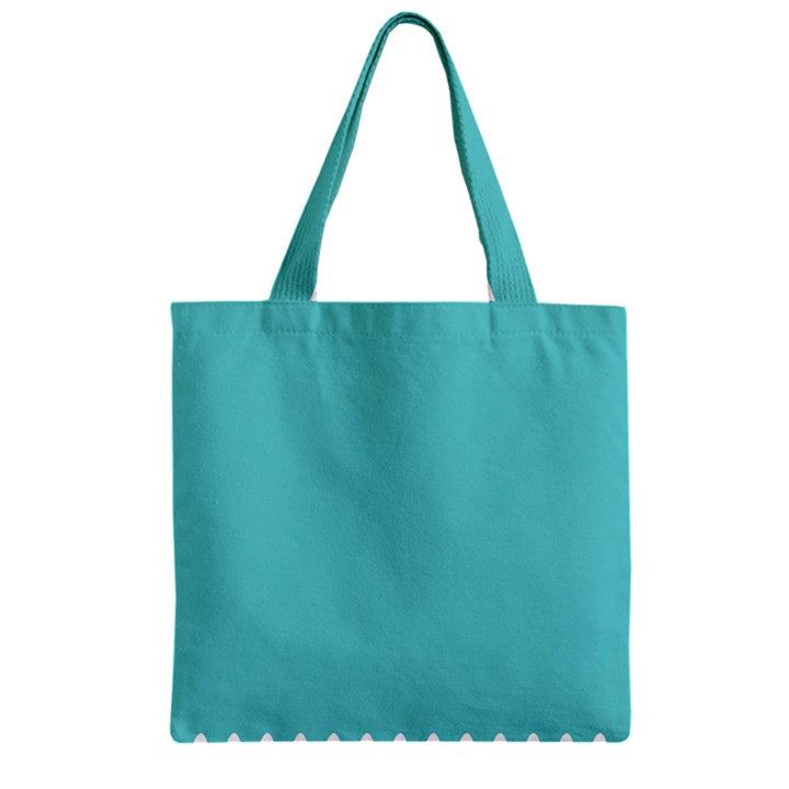 Grey Wave Water Waves Blue White Zipper Grocery Tote Bag